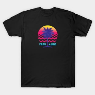 Retro Palms and Wavs Sunset Logo Tee T-Shirt